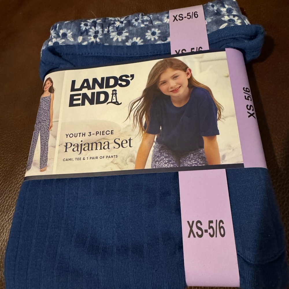 NWT. Lands’ End 3 Piece Pajama Set.